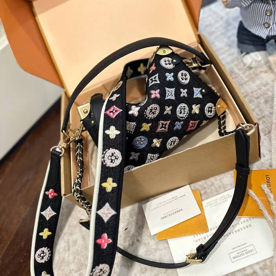 Louis Vuitton Petite Malle Denim Crossbody Bag ✨👜💎