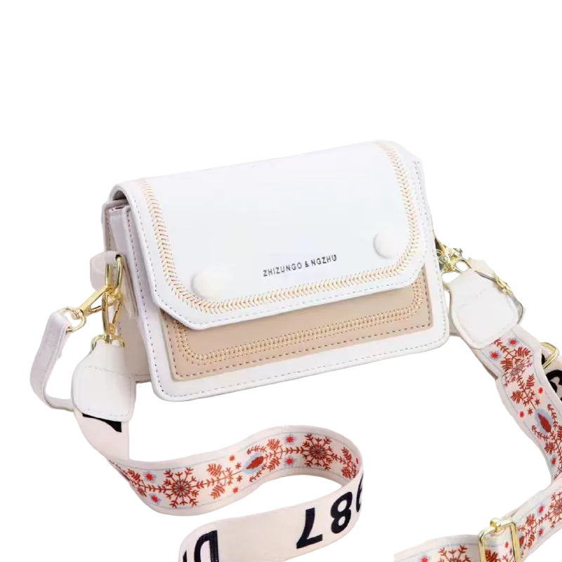 Zhizungo & Ngzhu Two Tone Crossbody with Embroidered Strap 👜✨🌸