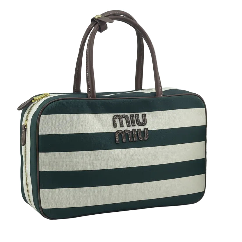 Miu Miu Striped Canvas Satchel Bag 🦓👜✨