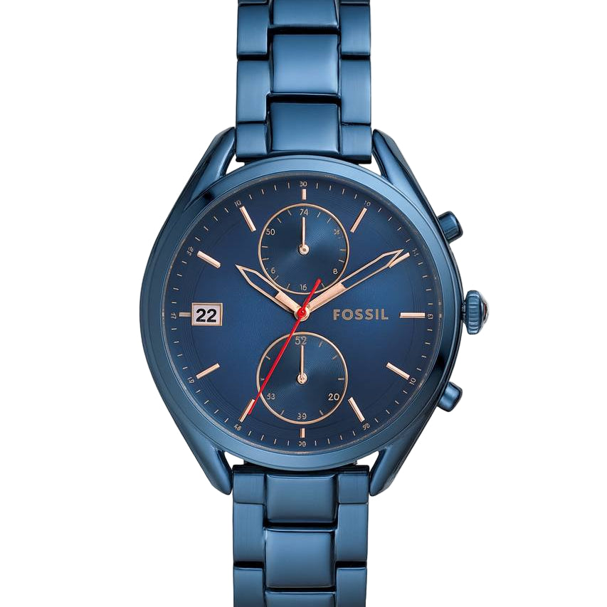 Fossil Men's Blue Chronograph Stainless Steel Watch 💙⏱️🔗