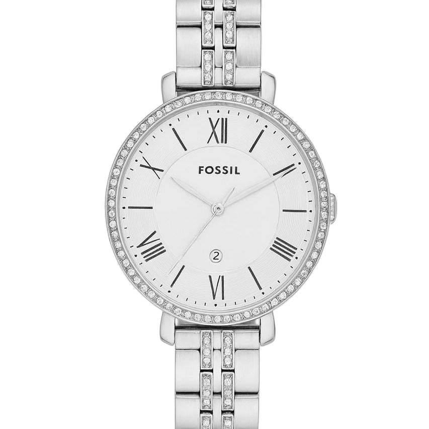 Fossil Women's Silver-Tone Crystal Bezel Watch 💖✨🌟