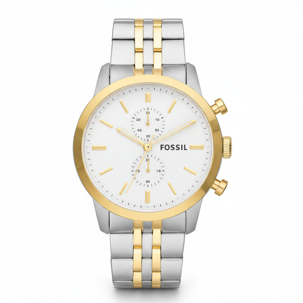 Fossil Two-Tone Stainless Steel Chronograph Watch ✨⌚🌟