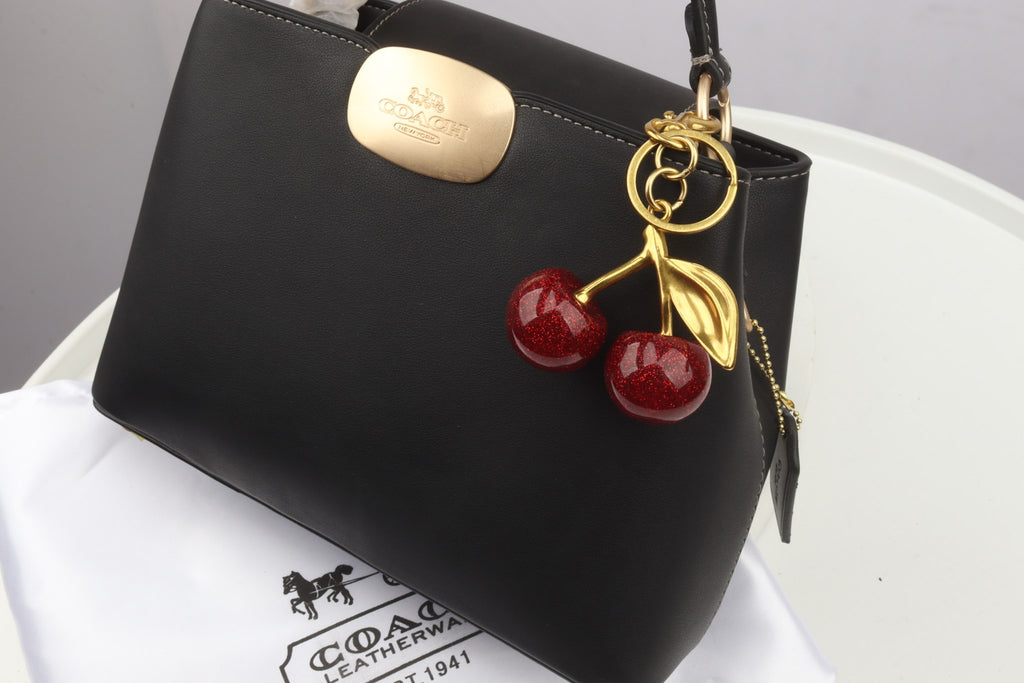 Coach Monogram Satchel with Glitter Cherry Charm 🍒✨👜