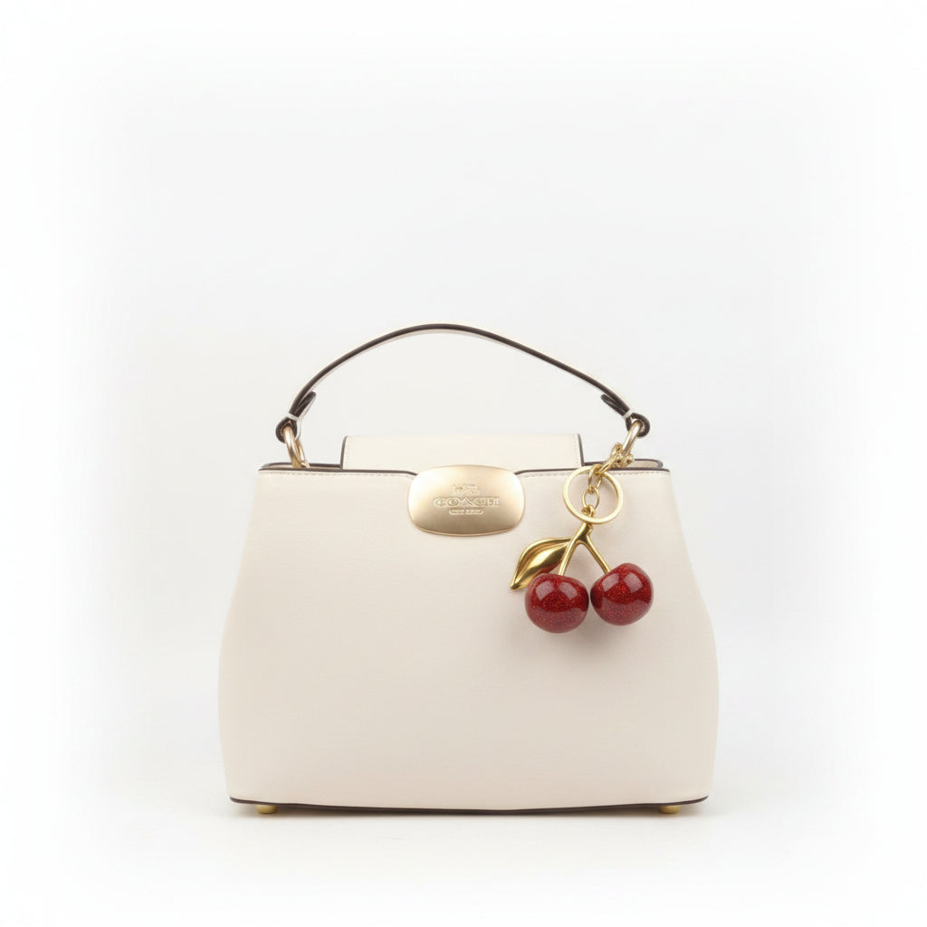 Coach Monogram Satchel with Glitter Cherry Charm 🍒✨👜