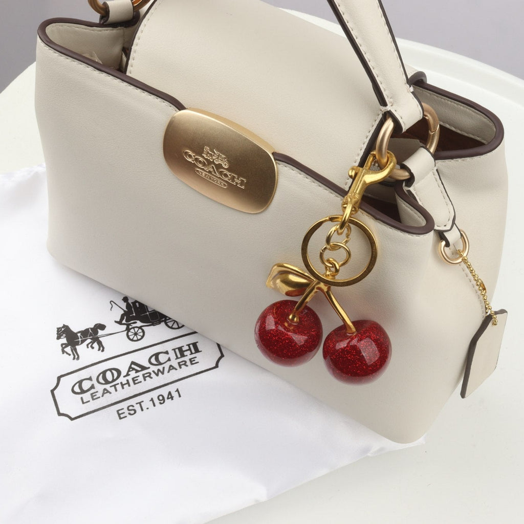 Coach Monogram Satchel with Glitter Cherry Charm 🍒✨👜