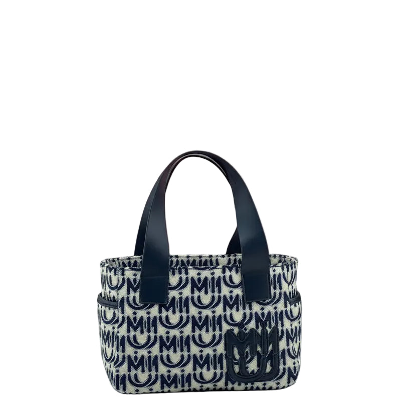 Miu Miu Monogram Canvas Tote with Leather Trim 👜💙✨