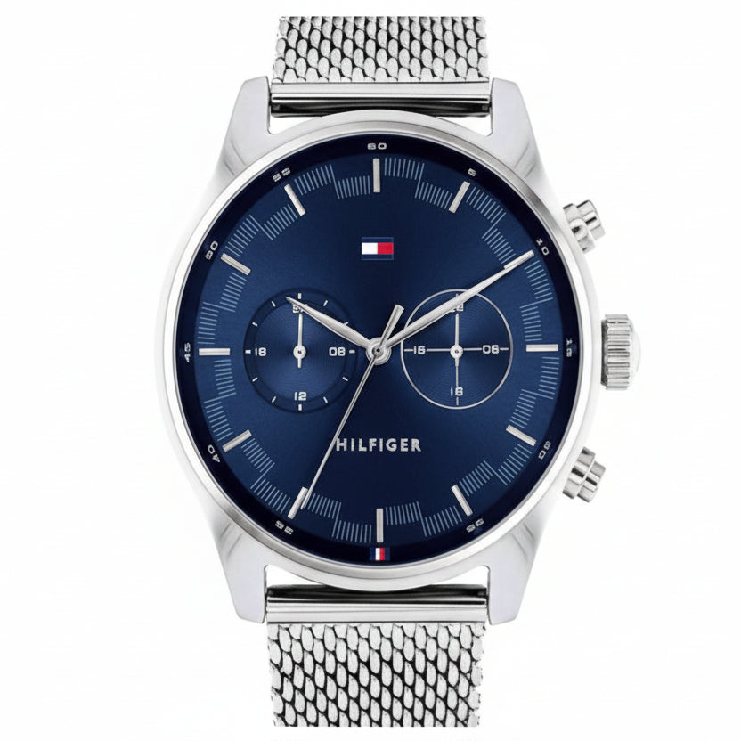Tommy Hilfiger Blue Dial Chronograph with Mesh Bracelet ⌚💙✨