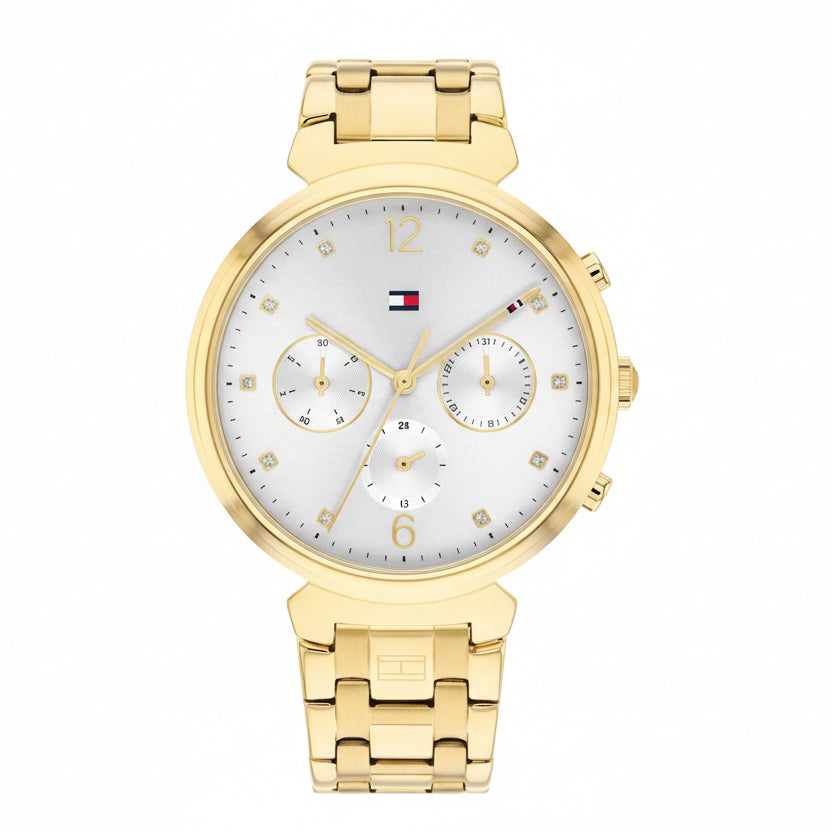 Tommy Hilfiger Crystal Accented Gold Chronograph Watch ⌚✨🏆