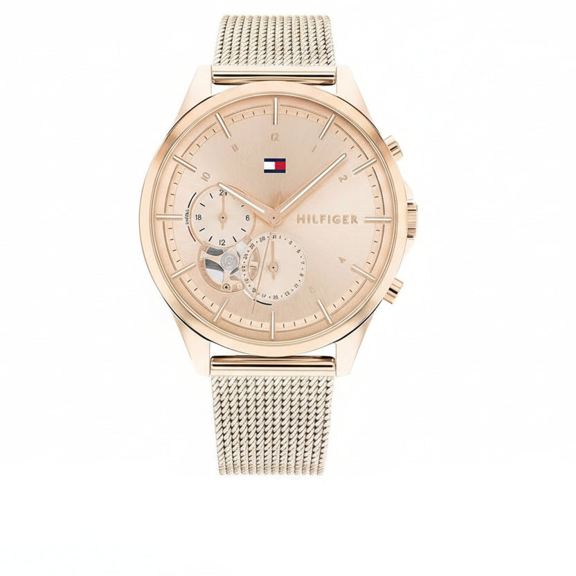 Tommy Hilfiger Rose Gold Mesh Multifunction Watch ⌚✨🌹