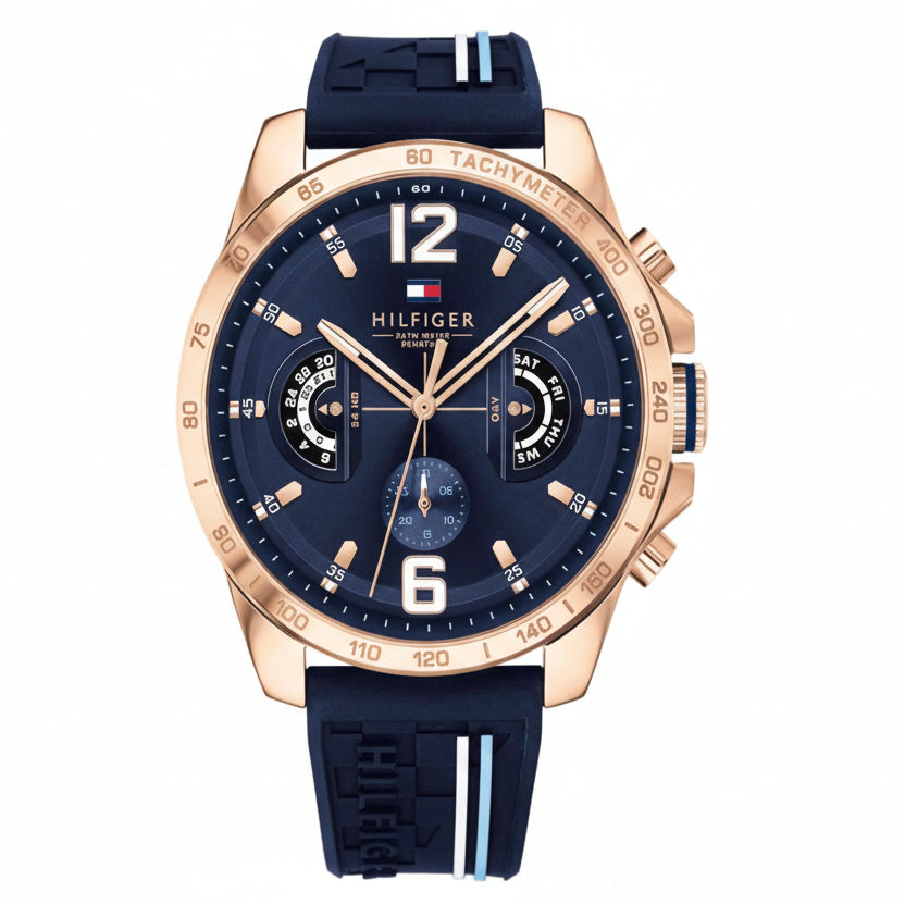 Tommy Hilfiger Multi-Dial Rose Gold and Navy Watch ⌚✨💙