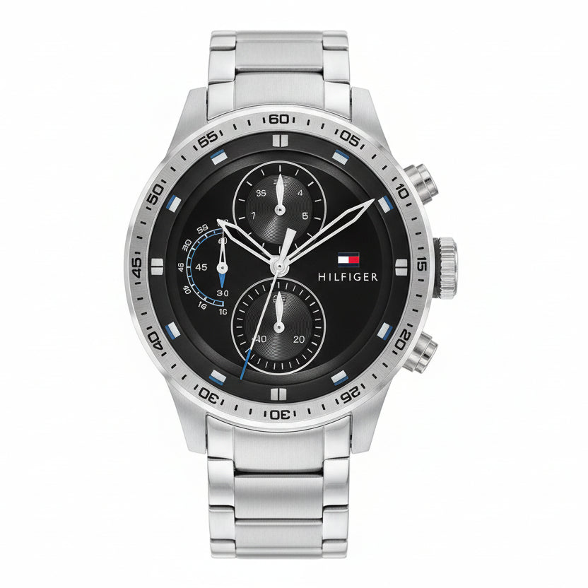 Tommy Hilfiger Men's Chronograph Silver Steel Watch ⌚️✨👔