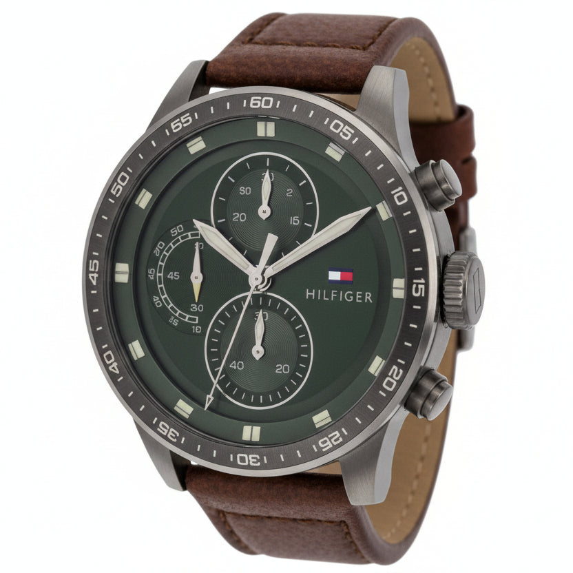 Tommy Hilfiger Maverick Chronograph Watch with Forest Green Dial ⌚🌲💼