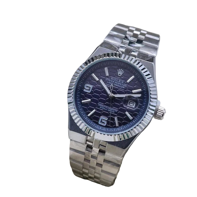 Rolex Oyster Perpetual Land Dweller Luxury Watch with Blue Honeycomb Dial ⌚️💎✨