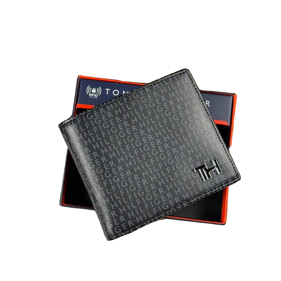 Tommy Hilfiger Men's RFID Black Monogram Bi-Fold Wallet 🖤🔠💳