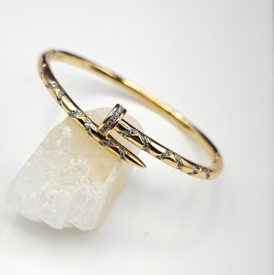Jewelry Juste un Clou Style Diamond Pavé Gold Bangle 💎✨💫