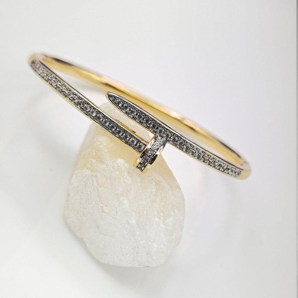 Jewelry Diamond-Accented Nail Bangle ✨💛🔨