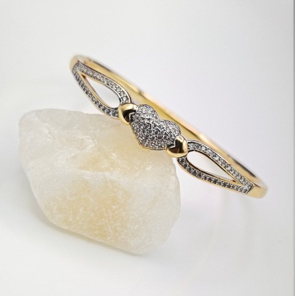 Jewelry Heart Pave Diamond Bangle 💎💛✨