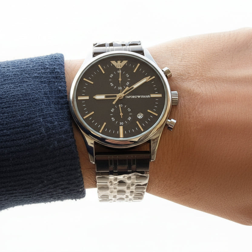 Emporio Armani Chronograph Watch with Sunray Dial ⌚✨💼