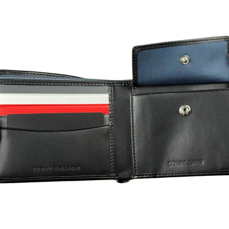 Tommy Hilfiger Men's RFID Black Tumbled Leather Wallet 🖤💳✨