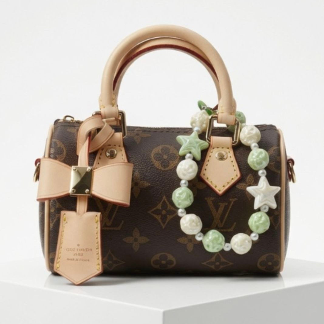 Louis Vuitton Monogram Nano Speedy with Custom Bag Charms 🧳🍬🎀