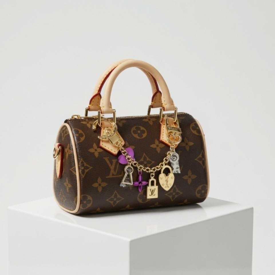 Monogram Nano Speedy with Floral Charm Louis Vuitton 👜✨🌸