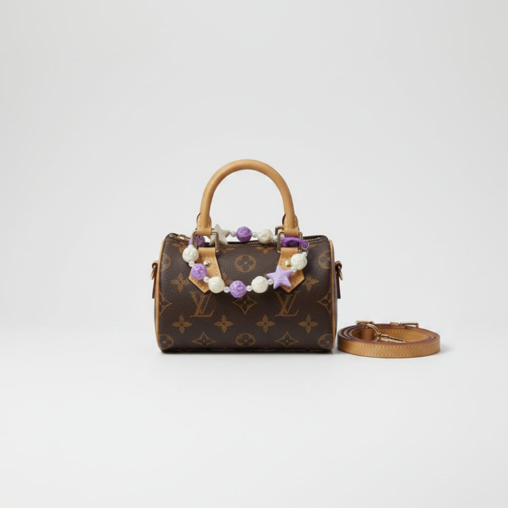 Monogram Nano Speedy with Floral Charm Louis Vuitton 👜✨🌸