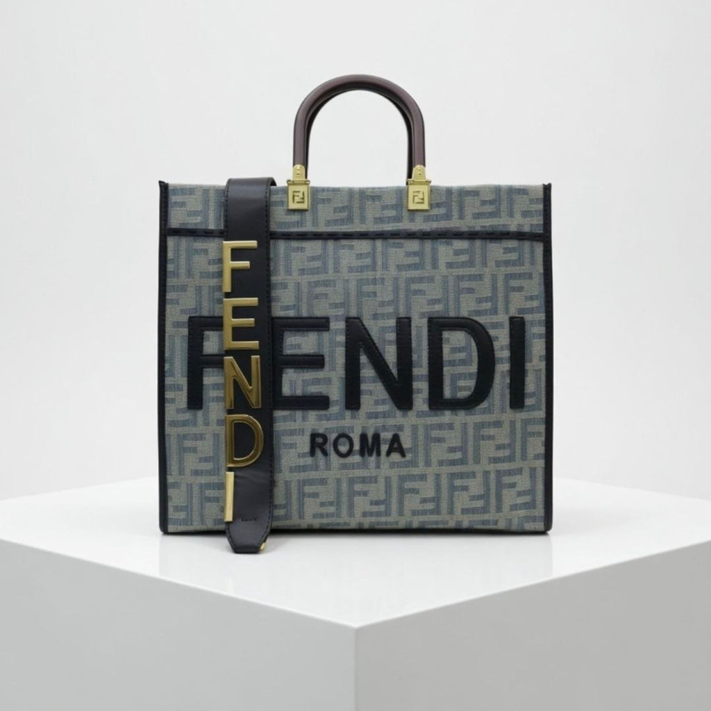 Fendi Sunshine Roma Tote in Denim FF Canvas 👜💙✨