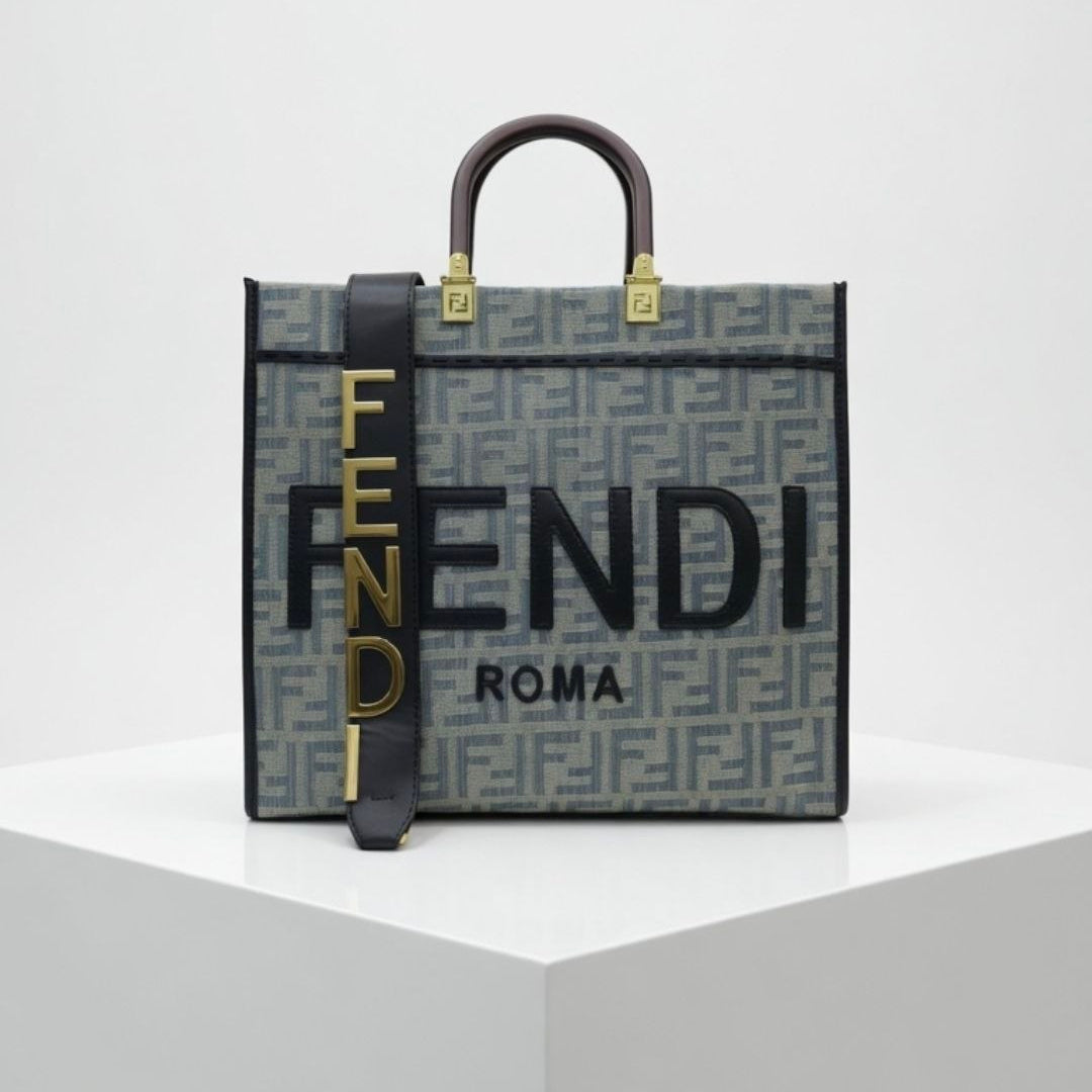 Fendi Sunshine Roma Tote in Denim FF Canvas 👜💙✨