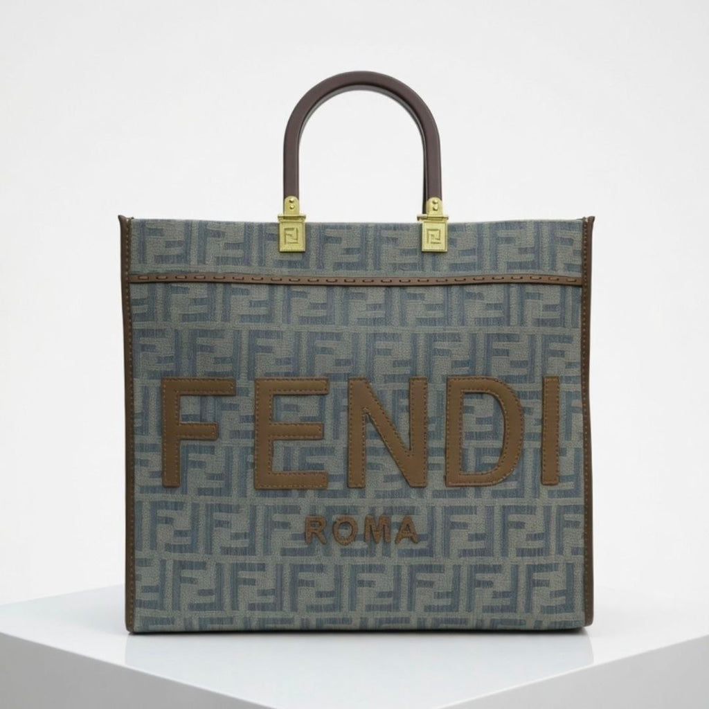 Fendi Sunshine Roma Tote in Denim FF Canvas 👜💙✨