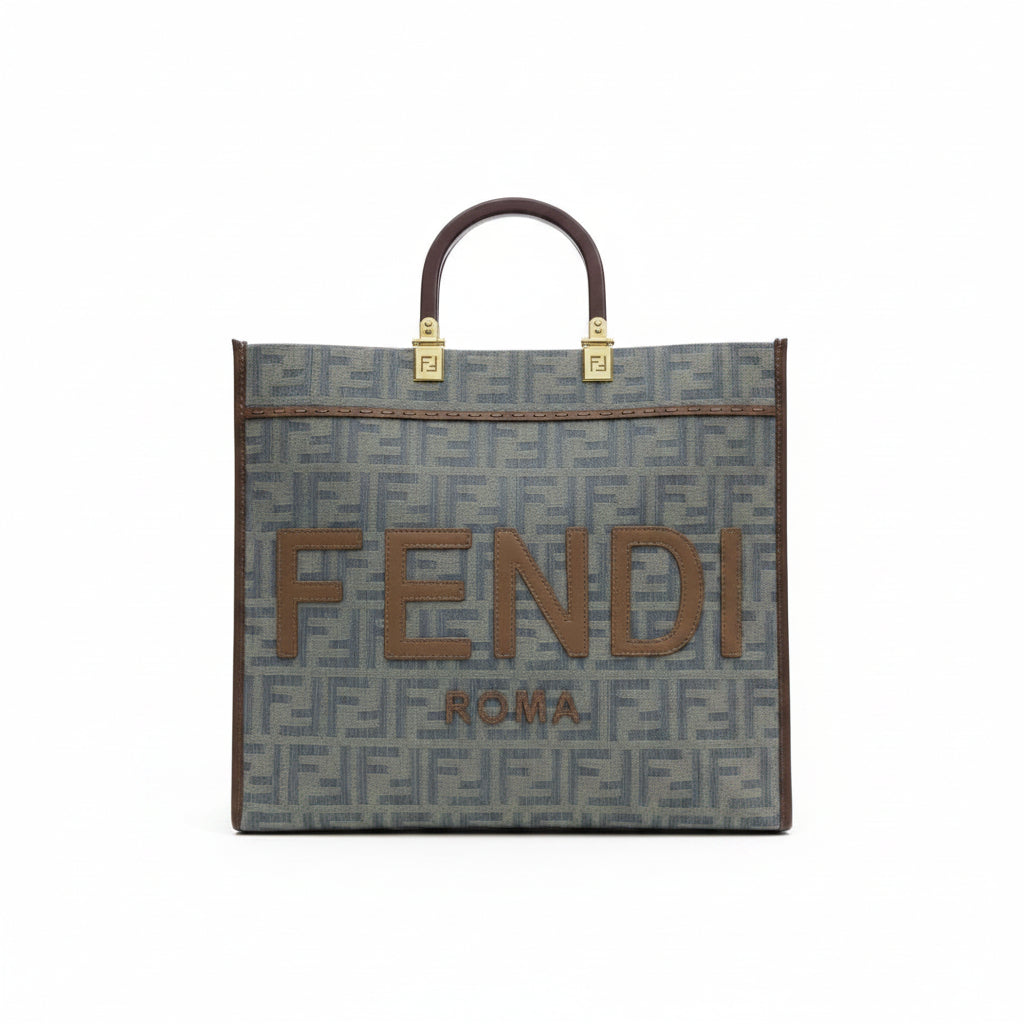 Fendi Sunshine Roma Tote in Denim FF Canvas 👜💙✨