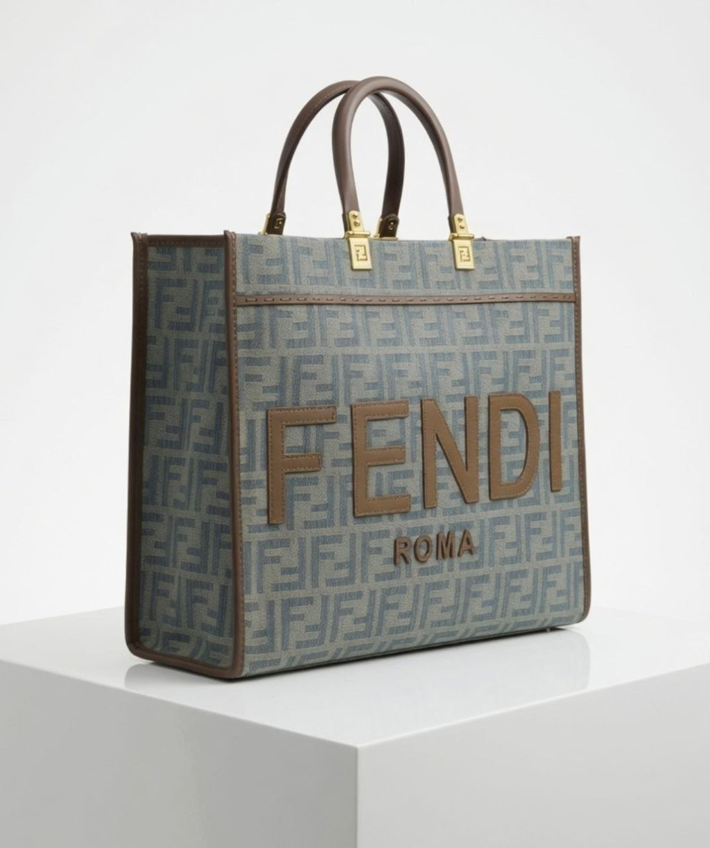 Fendi Sunshine Roma Tote in Denim FF Canvas 👜💙✨
