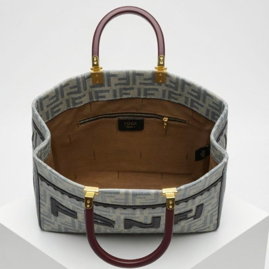 Fendi Sunshine Roma Tote in Denim FF Canvas 👜💙✨
