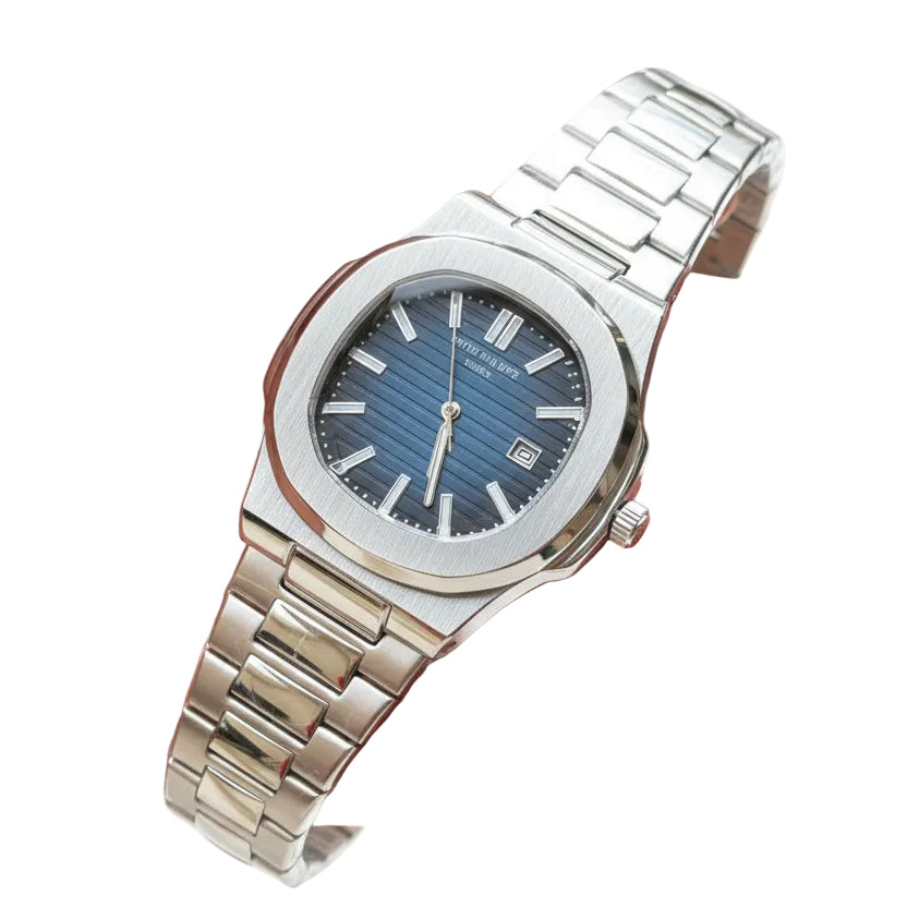 Patek Philippe Nautilus Inspired Luxury Steel Watch ⌚✨💙