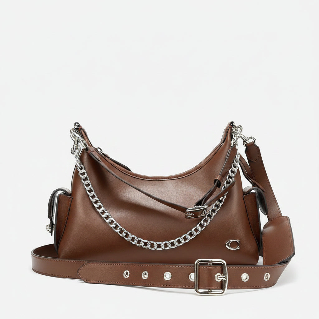 Coach Mira Shoulder Bag in Refined Leather with Chain Detail 👜✨🖤