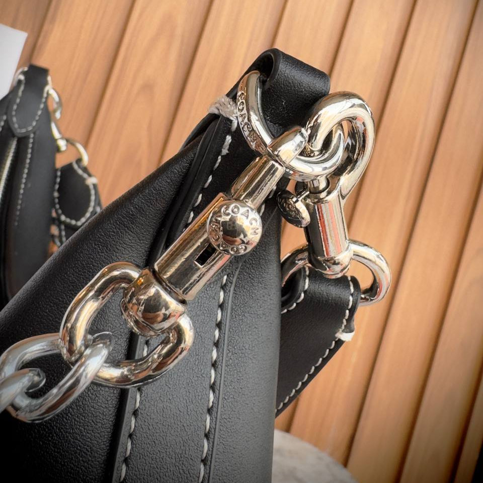 Coach Mira Shoulder Bag in Refined Leather with Chain Detail 👜✨🖤