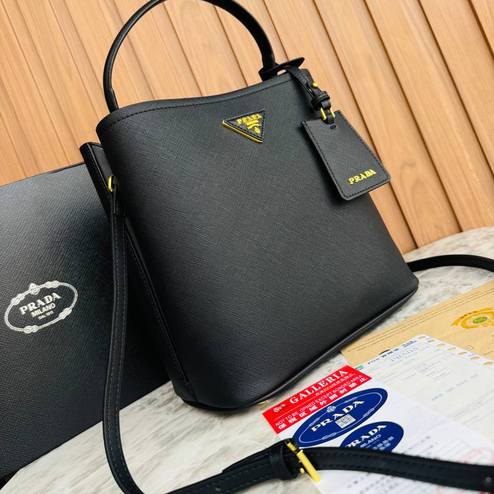 Prada Panier Saffiano Leather Bucket Bag ✨👜❤️
