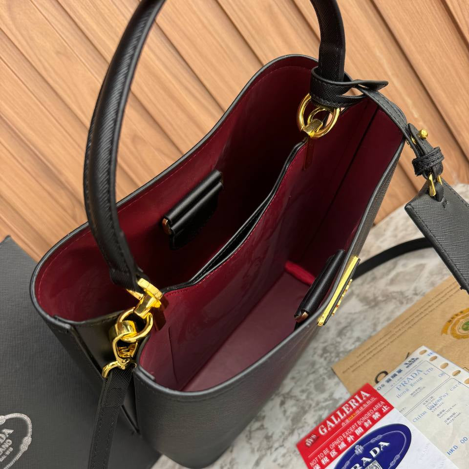 Prada Panier Saffiano Leather Bucket Bag ✨👜❤️