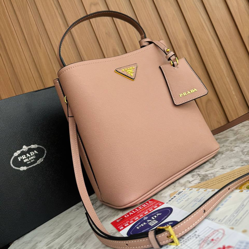 Prada Panier Saffiano Leather Bucket Bag ✨👜❤️