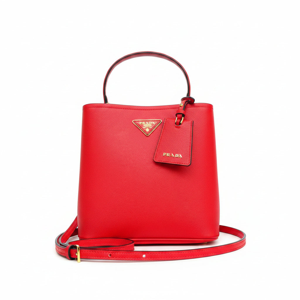 Prada Panier Saffiano Leather Bucket Bag ✨👜❤️