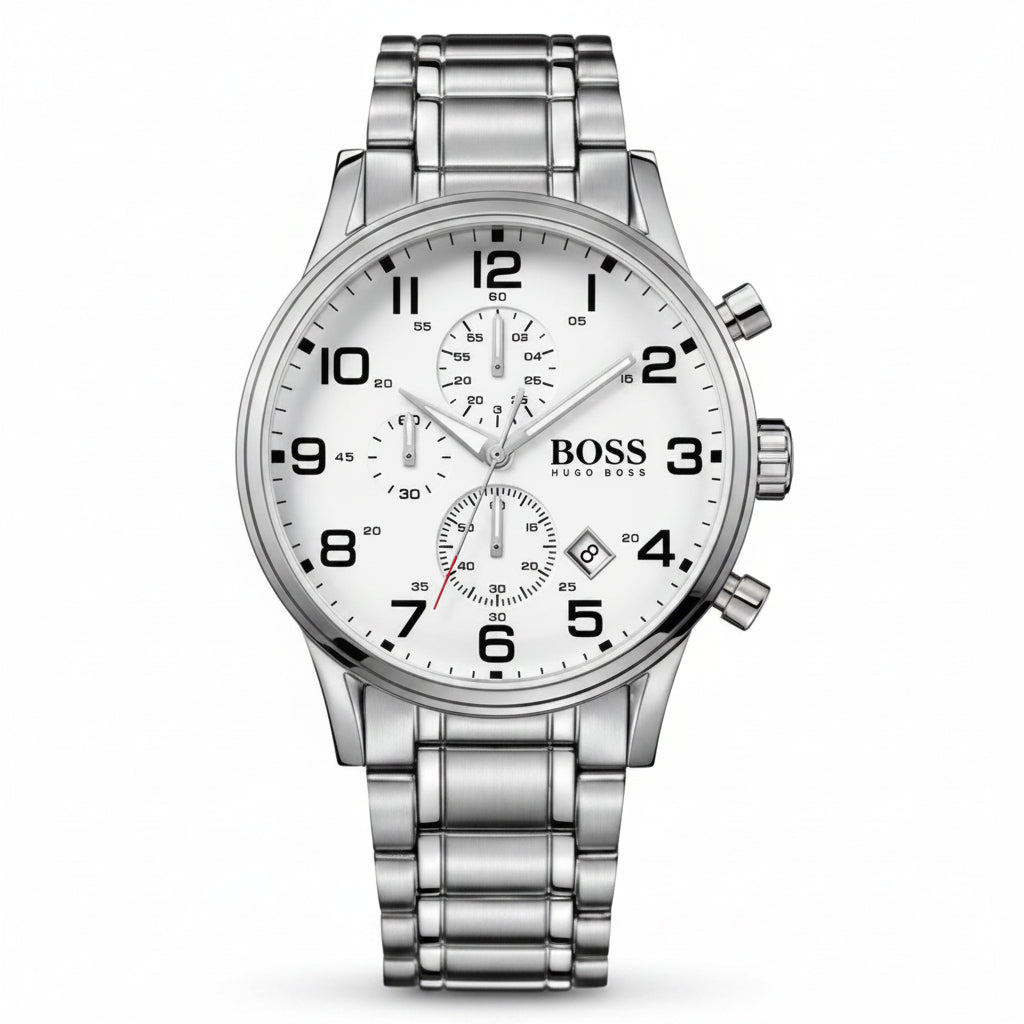 HUGO BOSS Grand Prix Chronograph Watch in Stainless Steel ⌚️💎✨