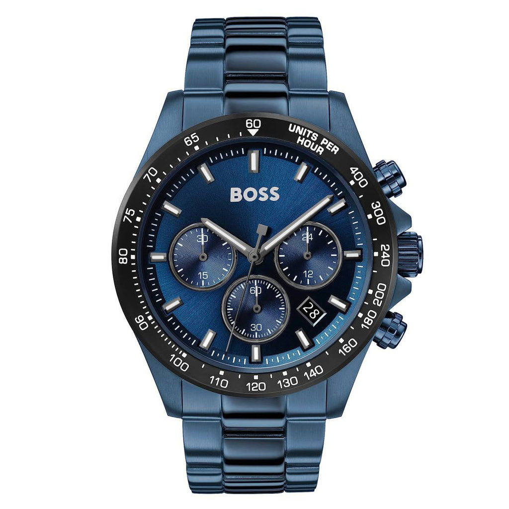 HUGO BOSS Men's Sport Chronograph Watch in Ion-Plated Blue Steel ⌚🏙️💙