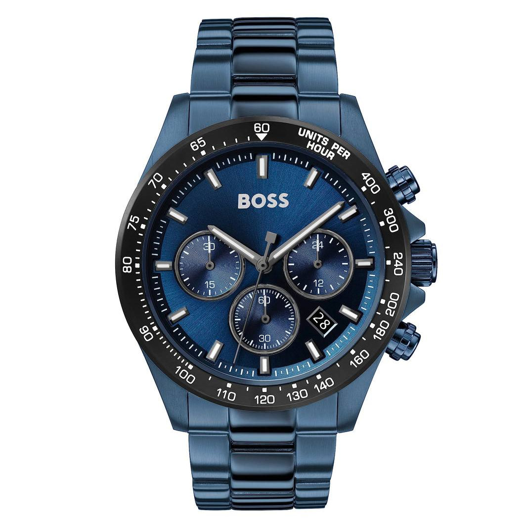 HUGO BOSS Men's Sport Chronograph Watch in Ion-Plated Blue Steel ⌚🏙️💙