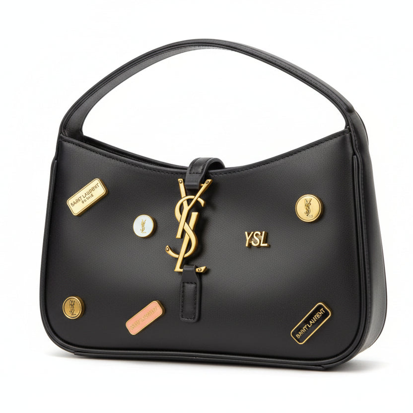 Saint Laurent Le 5 à 7 Hobo Bag with Vintage Patch Accents 🗼👜✨