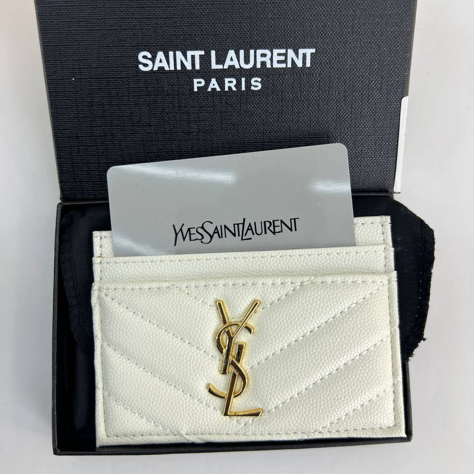 Monogram Quilted Card Holder Saint Laurent ✨ 💳 💼