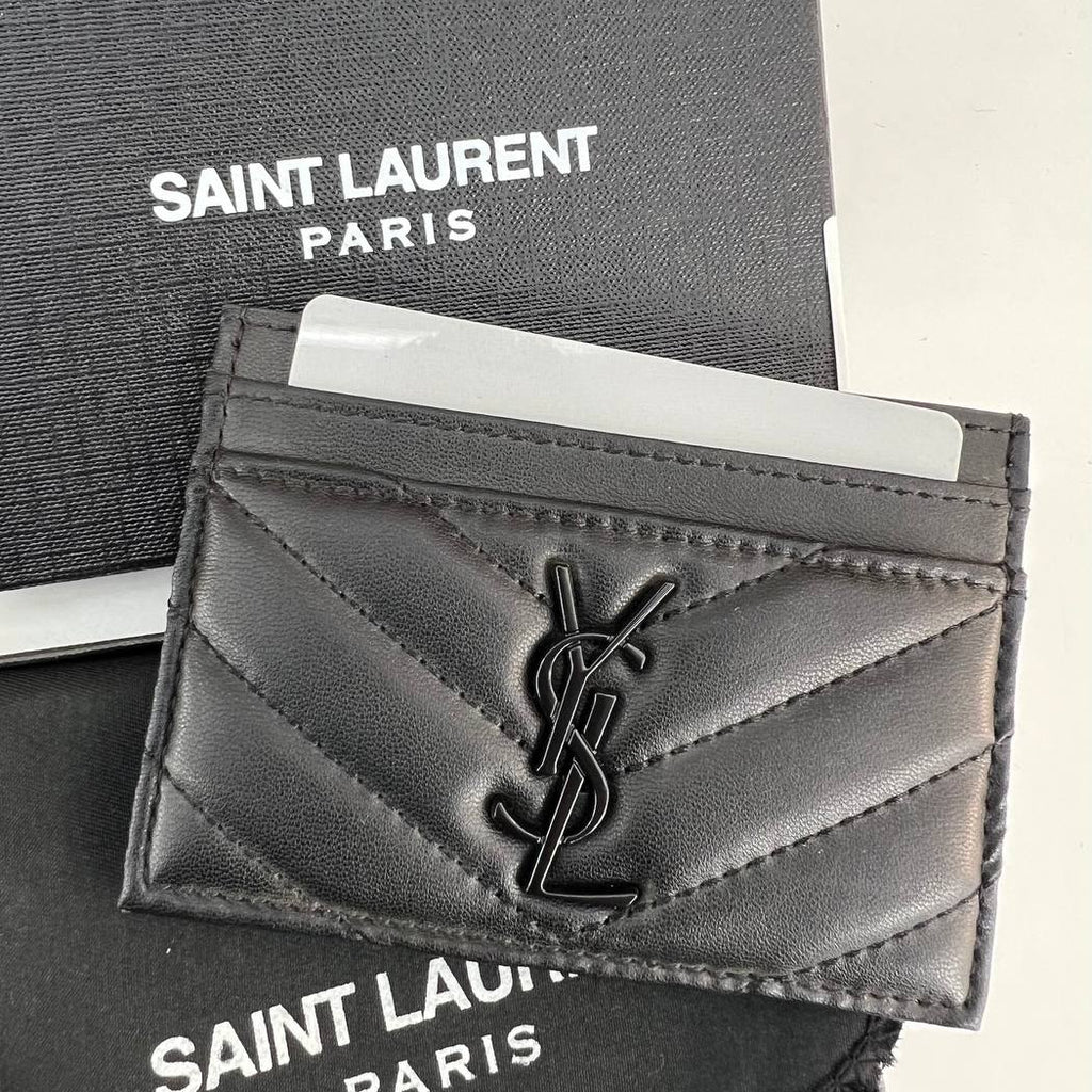 Monogram Quilted Card Holder Saint Laurent ✨ 💳 💼
