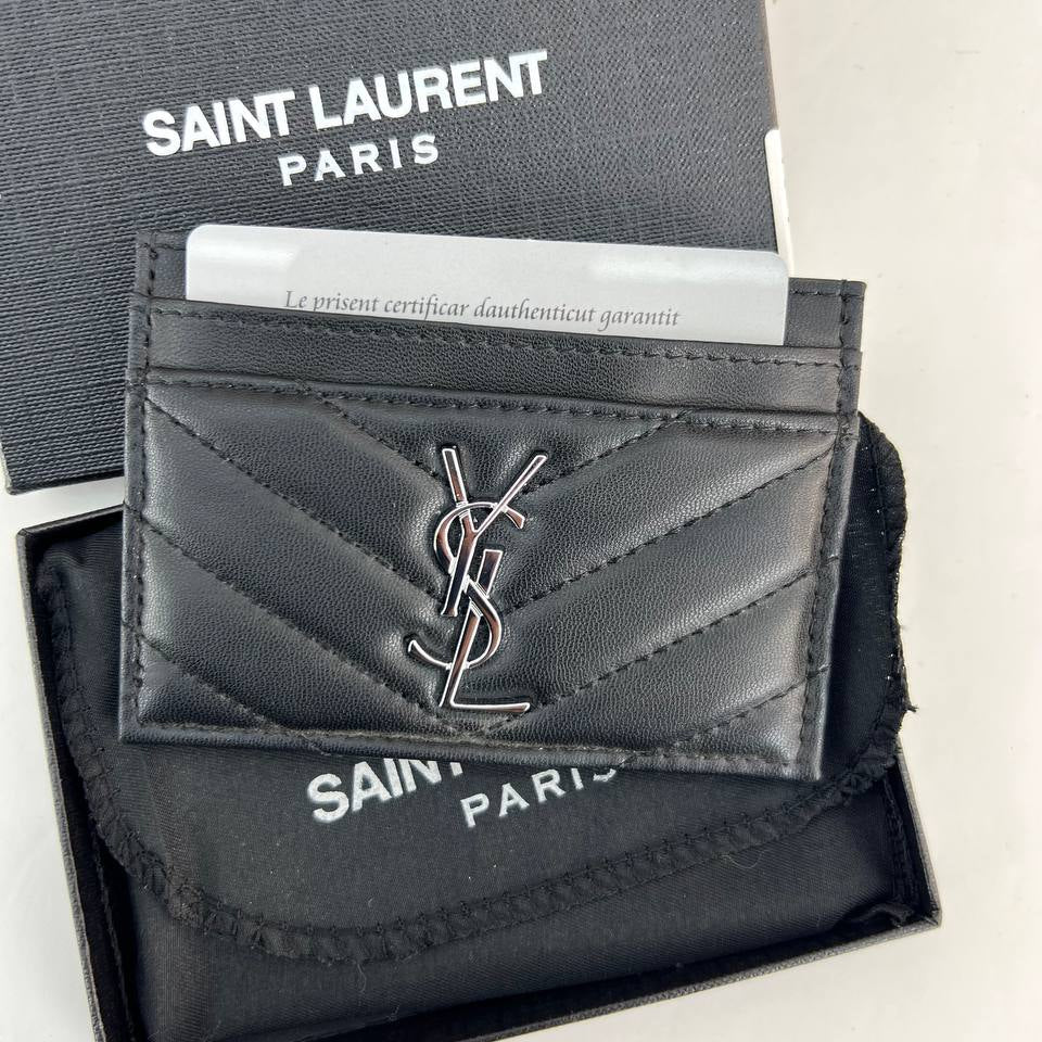 Monogram Quilted Card Holder Saint Laurent ✨ 💳 💼
