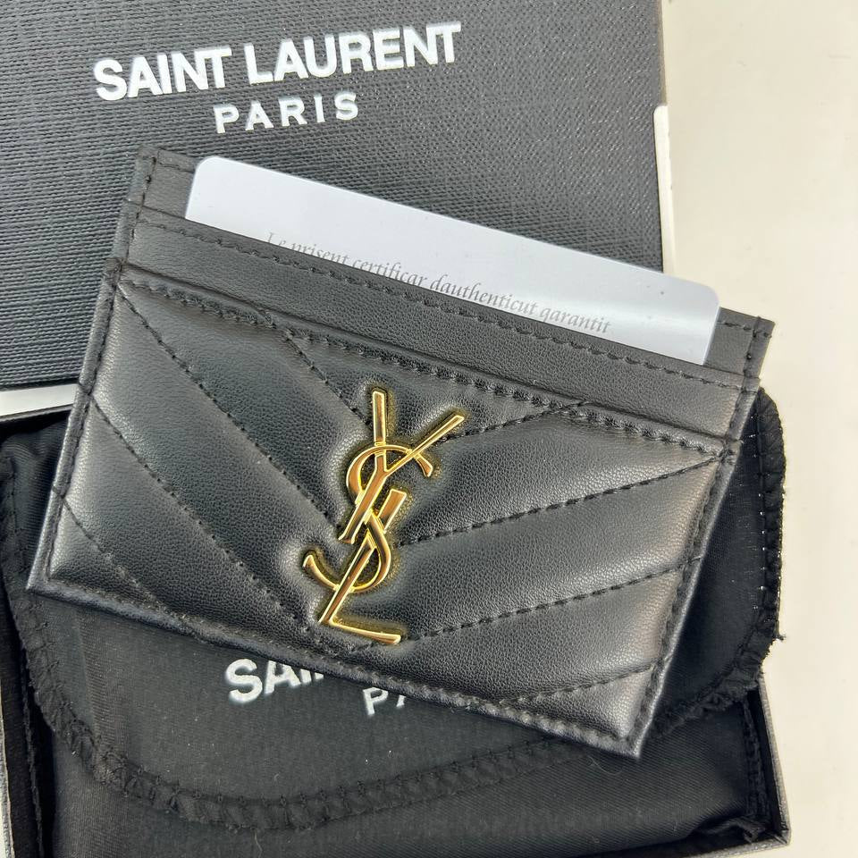 Monogram Quilted Card Holder Saint Laurent ✨ 💳 💼