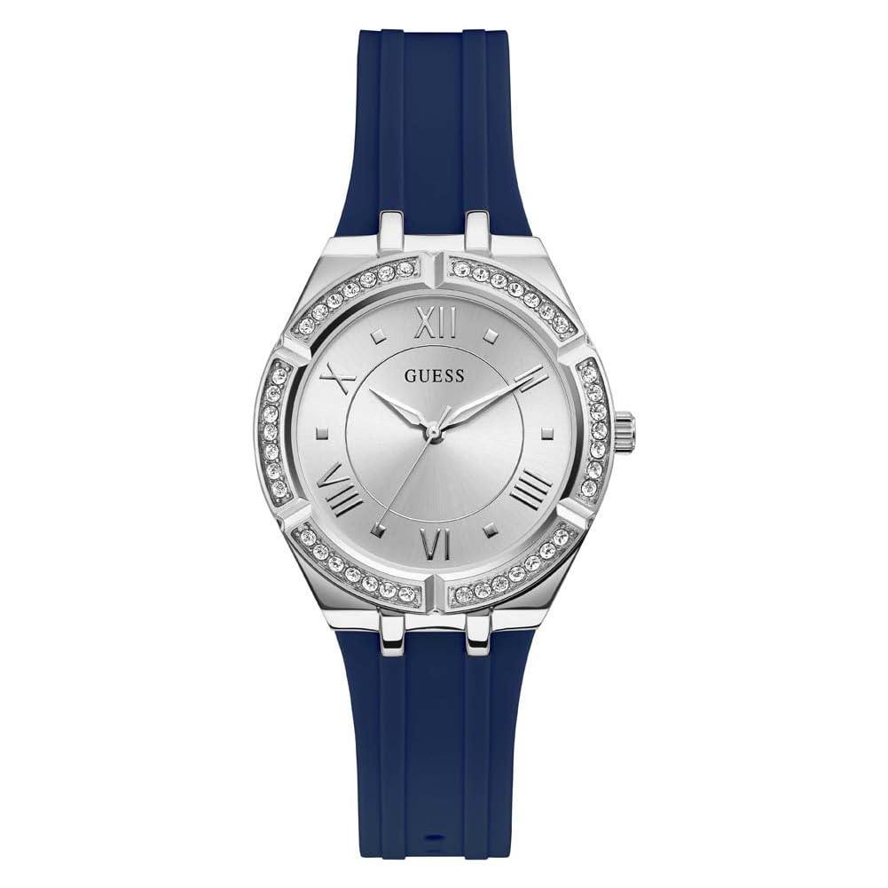 Guess Duchess Crystal Bezel Silicone Strap Watch ✨💎⌚