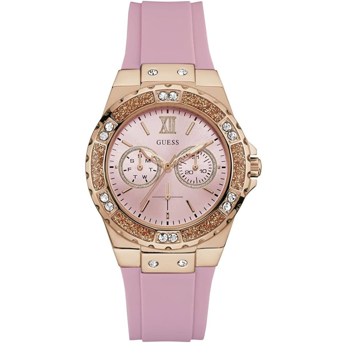 Guess Limelight Multifunction Rose Gold Tone Silicone Watch ⌚✨💙
