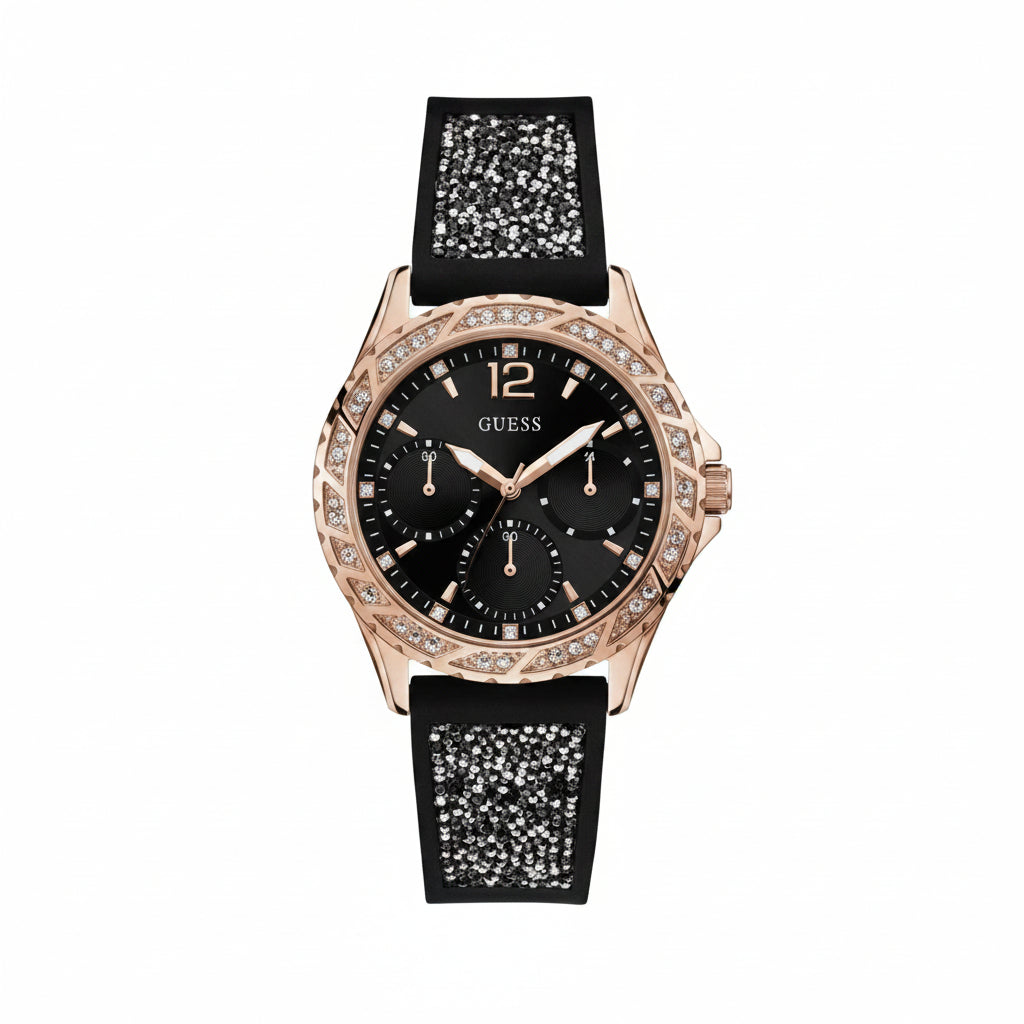 Guess Sparkle Glitz Rose Gold Tone Multifunction Watch Set ✨⌚💎
